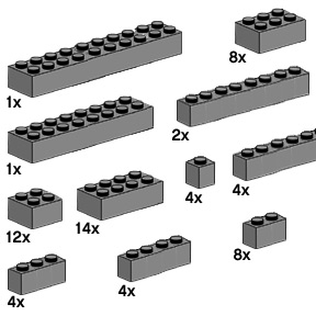10146-1 Assorted Dark Gray Bricks