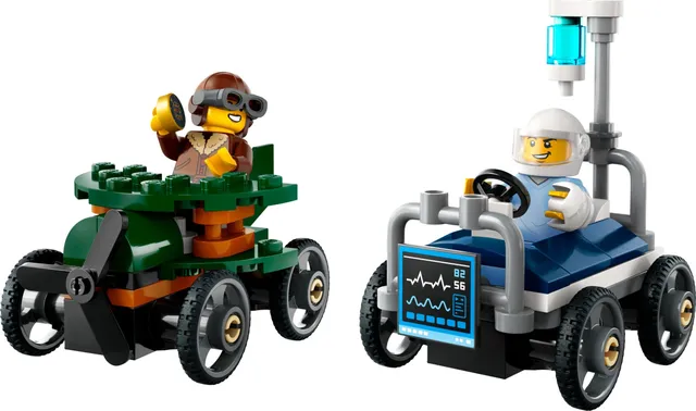 60459-1 Airplane vs. Hospital Bed Race Car Pack
