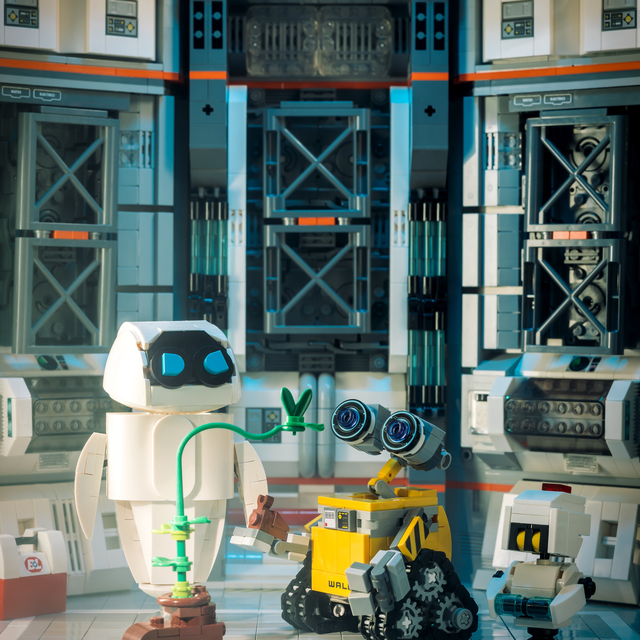 LEGO EVE with WALL-E and M-O