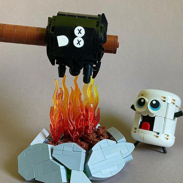 LEGO Marshmallow Grilling Gone Wrong